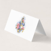 Sleutel met roze rozen visitekaartjes (Achterkant)