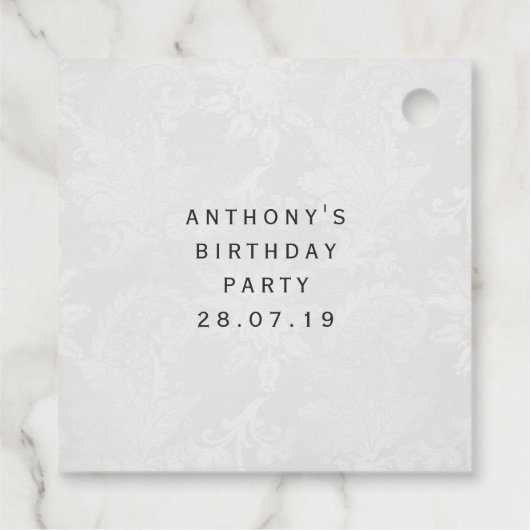  sleutel met Ruby Red Gemstone Bedankjes Labels (Achterkant)