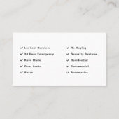 Sleutel & slotenmaker visitekaartje (Achterkant)