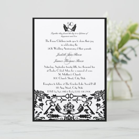 Sleutel tot mijn hart / 50ste Jubileum Kaart (Staand voorkant)