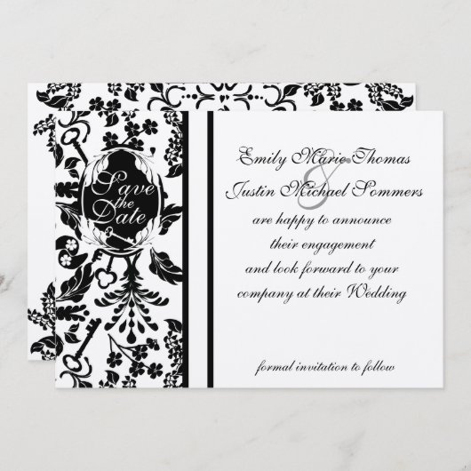 Sleutel tot mijn Hart/ Bewaar de Datum Save The Date (Voorkant / Achterkant)