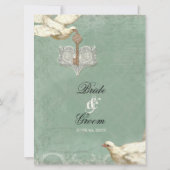 Sleutel tot mijn hart, duiven wervelen bruiloften  kaart (Achterkant)