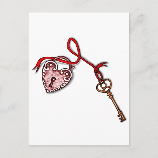 Sleutel tot mijn hart ~ Red Briefkaart (Voorkant)