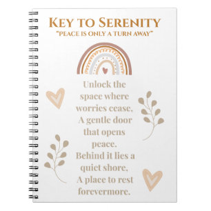 Sleutel tot Serenity Journal Inspirerend Notitie Notitieboek