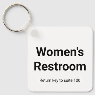 Sleutel voor Dames Toilet Retour 2 Zijden Wit Sleutelhanger