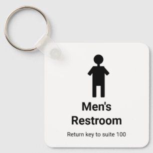 Sleutel voor heren toiletten terugkeer 2 zijden wi sleutelhanger