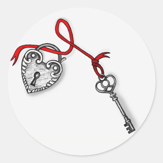 Sleutel voor mijn hart ronde sticker (Voorkant)