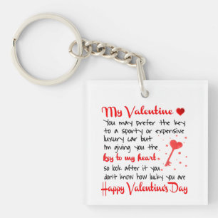 Sleutel voor mijn Valentijnsdag Cadeau Sleutelhanger