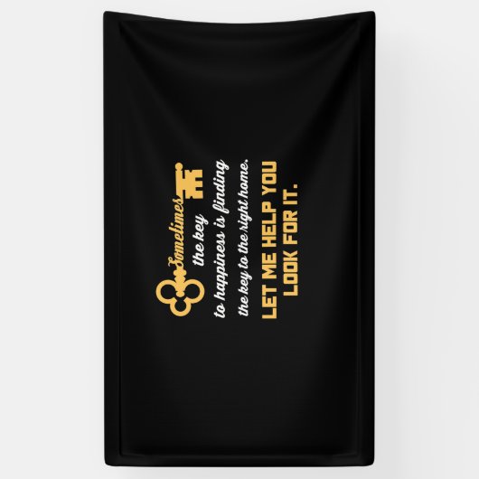 Sleutel voor uw nieuwe huis spandoek (Verticaal)