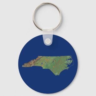 Sleutelanhanger met kaart van North Carolina Sleutelhanger