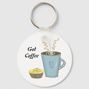 Sleutelanhanger met koffiekop en muffin sleutelhanger