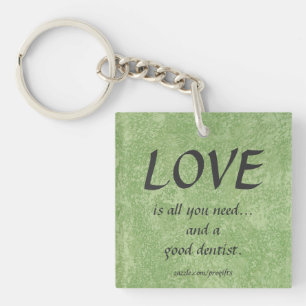 Sleutelanhanger met liefde en een goede tandarts sleutelhanger
