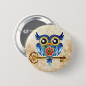 Sleutelbeen Uil Ronde Button 5,7 Cm (Voorkant /achterkant)