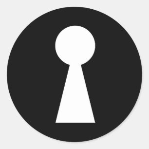 sleutelgat symbool geheim indirect teken ronde sticker
