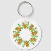Sleutelhanger - 3D Glowende Bloemen met Naam (Achterkant)