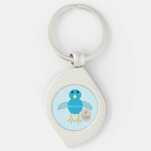 Sleutelhanger Aangepaste Blauwe Verjaardags Jongen