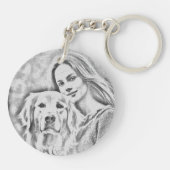 Sleutelhanger Aangepaste foto Hondenliefhebber toe (Achterkant)