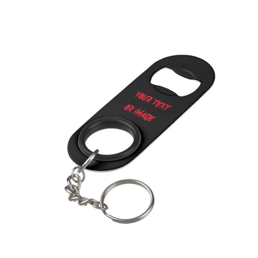 Sleutelhanger Aangepaste mini-flesopening met Sleu Sleutelhanger Flessenopener (Achterkant Gekanteld)