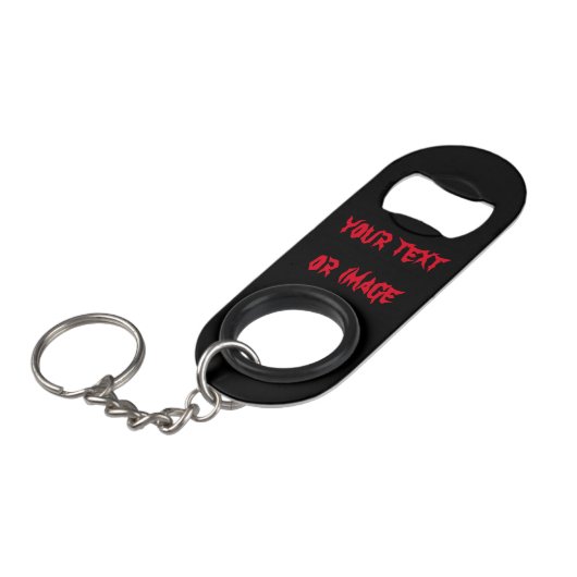 Sleutelhanger Aangepaste mini-flesopening met Sleu Sleutelhanger Flessenopener (Voorkant Gekanteld)