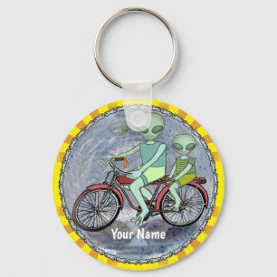 Sleutelhanger Alien op Fiets