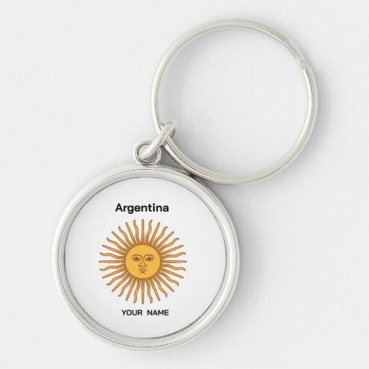 Sleutelhanger Argentinië Sol de Mayo Aangepaste Na (Voorkant)