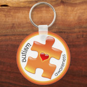 Sleutelhanger Autism Awareness - Oranje (Voorkant)