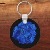 Sleutelhanger blauw Roos (Voorkant)
