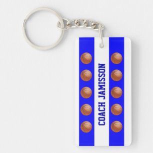 Sleutelhanger, blauw/wit voor Basketball Coach, sp Sleutelhanger