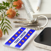 Sleutelhanger, Blauw & Wit, voor de Bus van het Sleutelhanger (Voorkant Rechts)