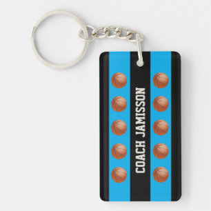 Sleutelhanger, blauw/zwart voor Basketball Coach, Sleutelhanger