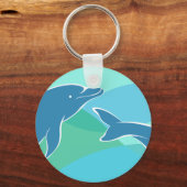 Sleutelhanger Blauwe en groene dolfijn (Voorkant)