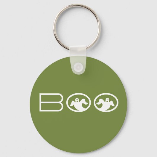 Sleutelhanger Boo Halloween, groen en wit (Voorkant)