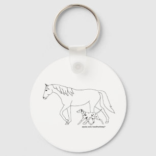 Sleutelhanger — Dalmatian en paarden