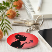 Sleutelhanger De rode vlinder (Zijkant)