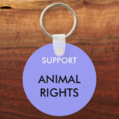 Sleutelhanger dierenrechten, blauw (Voorkant)