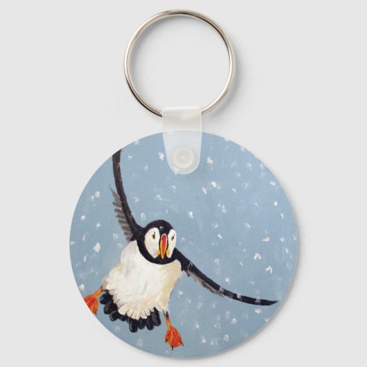 sleutelhanger "Een speelse Puffin" (Voorkant)