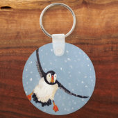 sleutelhanger "Een speelse Puffin" (Voorkant)