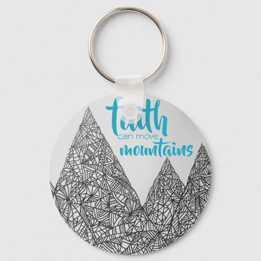 sleutelhanger "Faith Can Move Mountains" (Voorkant)