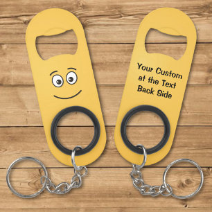 Sleutelhanger Flesopener Lachend Gezicht Met Open Mini Flessenopener