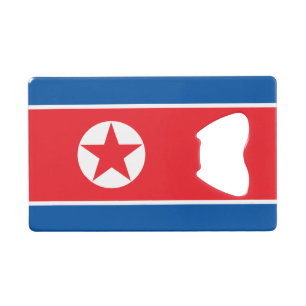 Sleutelhanger Flesopener met Noord-Koreaanse Vlag Kredietkaart Flessenopener