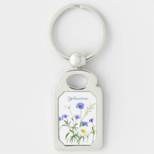 Sleutelhanger-geelsteen Wilde bloemen Sleutelhanger