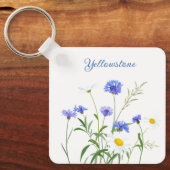 Sleutelhanger-geelsteen Wilde bloemen Sleutelhanger (Voorkant)