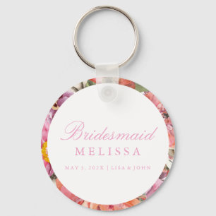 Sleutelhanger Glitter Bridesmaid - Floral 