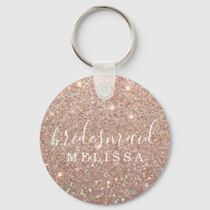 Sleutelhanger Glitter Bridesmaid - Roos Gold