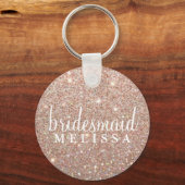 Sleutelhanger Glitter Bridesmaid - Roos Gold (Voorkant)