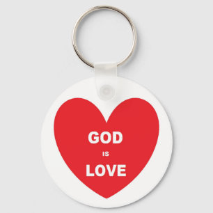 Sleutelhanger God is Liefde Rood Hart