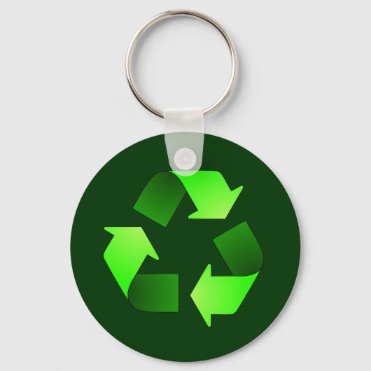 Sleutelhanger groen recyclingsymbool (Voorkant)