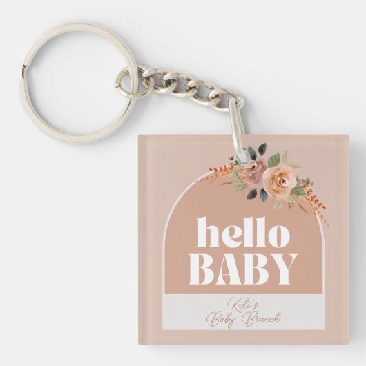 Sleutelhanger Hallo Baby Baby shower, (voorkant)