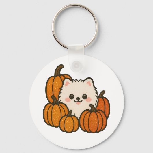Sleutelhanger Halloween Pomeranian – Cute & Spooky (Achterkant)