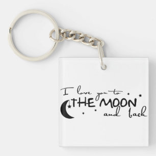 Sleutelhanger: Hou van je naar de maan Sleutelhanger